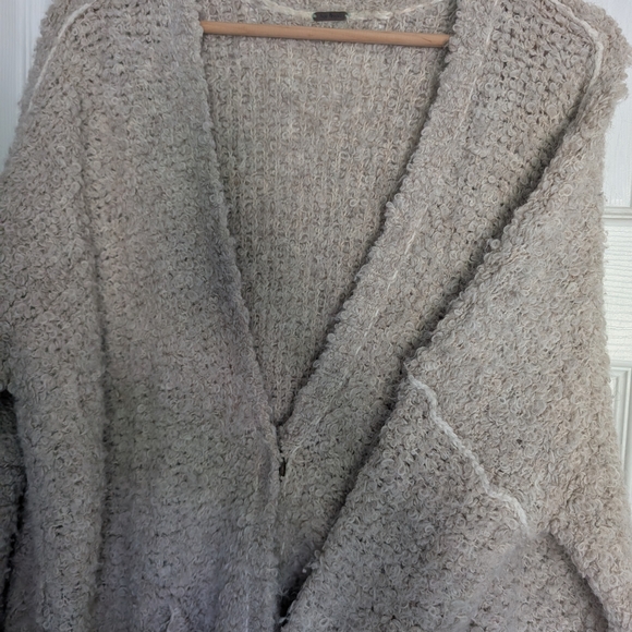 Free People Cream Cardigan Sweater with Cozy Knit - Picture 3 of 5